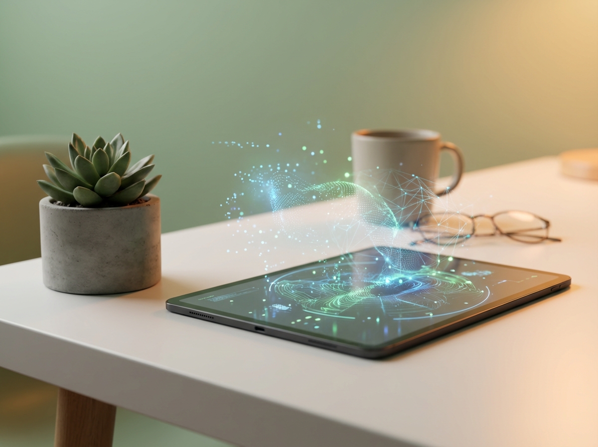 Neural network patterns interweaving with botanical vine elements